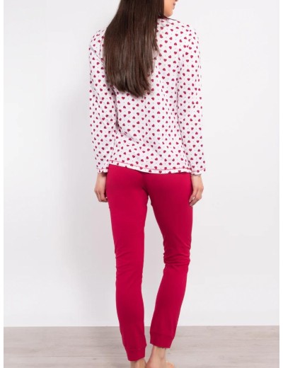 Хлопковая пижама с брюками Sielei LOVE LO15 rosso, Цвет: rosso (красный), Размеры: XL, изображение 2