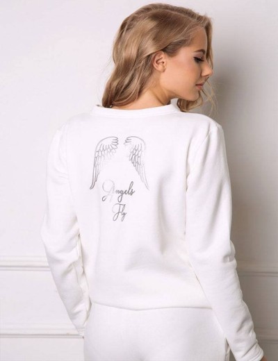 Пижама с брюками Aruelle ANGEL SET молочный, Цвет: молочный, Размеры: L, изображение 2 Пижама с брюками Aruelle ANGEL SET молочный, Цвет: молочный, Размеры: L, изображение 2