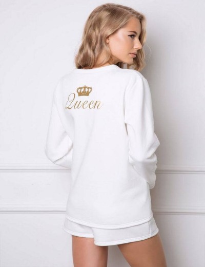 Пижама с шортами Aruelle CROWN SET молочный, Цвет: молочный, Размеры: M, изображение 2