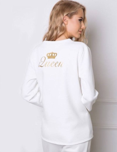 Пижама с брюками Aruelle CROWN SET молочный, Цвет: молочный, Размеры: M, изображение 2 Пижама с брюками Aruelle CROWN SET молочный, Цвет: молочный, Размеры: M, изображение 2