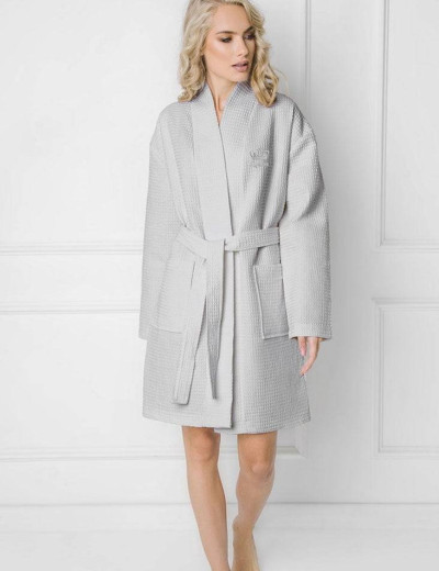 Халат Aruelle WAFFLE GREY, Цвет: светло-серый, Размеры: XL, изображение 2 Халат Aruelle WAFFLE GREY, Цвет: светло-серый, Размеры: XL, изображение 2