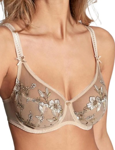 Мягкий бюстгальтер с вышивкой Empreinte 07218 LAUREN старинное золото, Цвет: старинное золото, Размеры: 75D, изображение 3