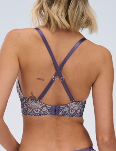 Бюстгальтер с пуш-ап вкладышами Alles BAROQUE ULTRA P-UP, Цвет: голубой, Размеры: 70B, изображение 2