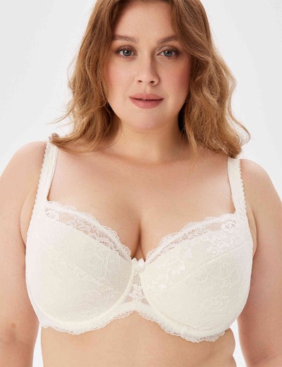 Кружевной бюстгальтер с поролоном Elli 3030 молоко, Цвет: молоко, Размеры: 80B, изображение 5