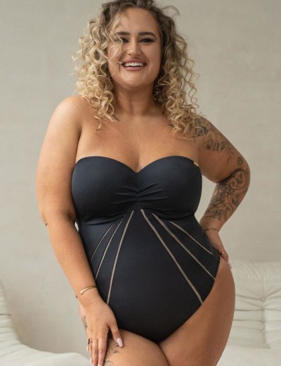 Слитный купальник бандо Kris Line SOLAR body MHM, Цвет: черный, Размеры: 70E, изображение 3