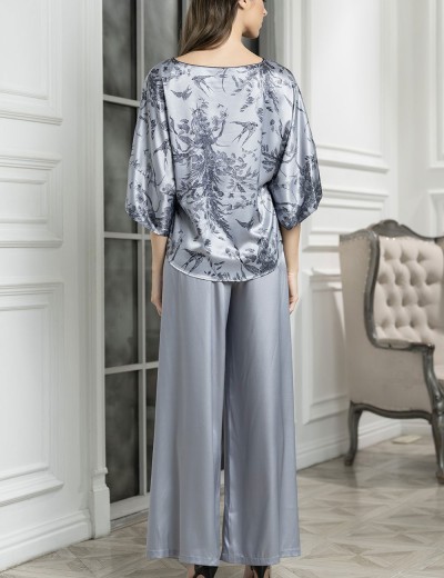 Шёлковая пижама Mia-Amore ARGENTA 4236, Цвет: стальной, Размеры: 2XL, изображение 2