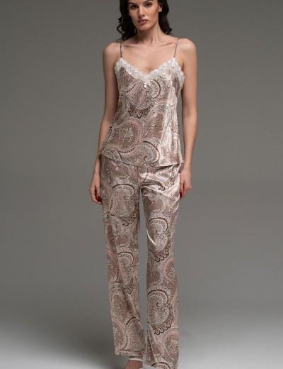 Шёлковый комплект-тройка Mia-Amore CLEMENTINA 3447, Цвет: латте, Размеры: 2XL, изображение 2