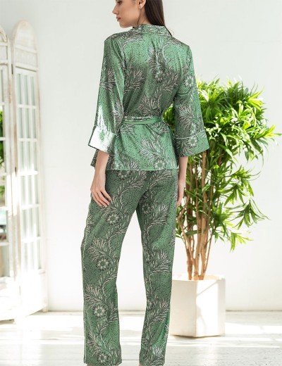 Атласный брючный комплект Mia-Amore ELOISA 7486, Цвет: мятный, Размеры: XL, изображение 2