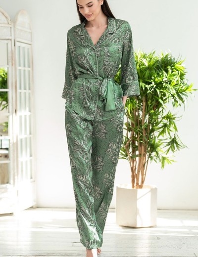 Атласный брючный комплект Mia-Amore ELOISA 7486, Цвет: мятный, Размеры: XL, изображение 4