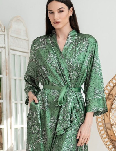 Длинный халат-кимоно Mia-Amore ELOISA 7489, Цвет: мятный, Размеры: 2XL/3XL, изображение 2