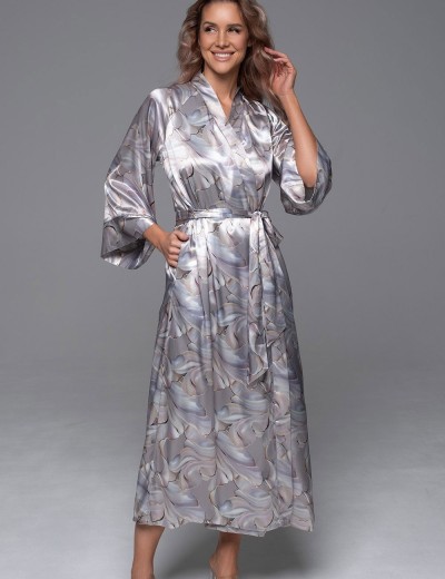Шёлковый длинный халат Mia-Amore LA PERLA 4719, Цвет: жемчужный, Размеры: L/XL, изображение 4