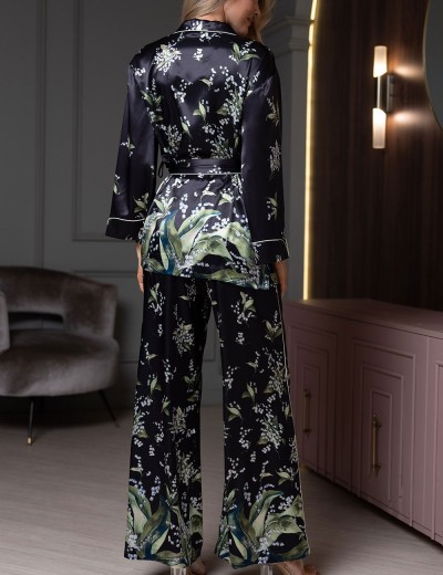 Шёлковая пижама-двойка Mia-Amore LURDES 4358, Цвет: черный, Размеры: 4XL, изображение 3