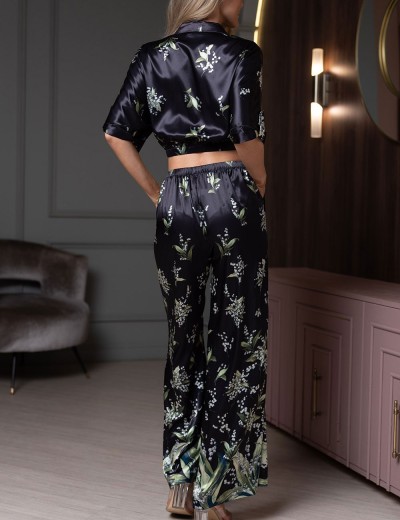 Шёлковый брючный комплект Mia-Amore LURDES 4554, Цвет: черный, Размеры: S, изображение 2