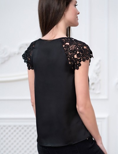 Топ атласный с кружевным рукавом Mia-Amore MILAN 8426 черный, Цвет: черный, Размеры: XS, изображение 2 Топ атласный с кружевным рукавом Mia-Amore MILAN 8426 черный, Цвет: черный, Размеры: XS, изображение 2