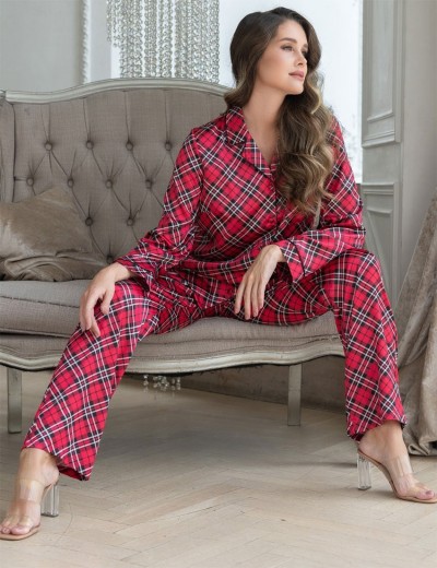 Классическая пижама в клетку Mia-Mella CHESTER 7376, Цвет: красный+черный, Размеры: L, изображение 2