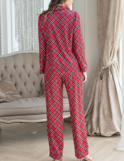 Классическая пижама в клетку Mia-Mella CHESTER 7376, Цвет: красный+черный, Размеры: L, изображение 4