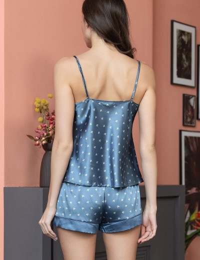 Атласная пижама с шортами Mia-Mella CLEVER 8942 дельфин, Цвет: дельфин, Размеры: M, изображение 2