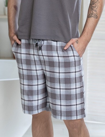 Мужской комплект с шортами Mia-Amore Mr&Mrs SMITH 5108 серо-голубой, Цвет: серо-голубой, Размеры: L, изображение 4