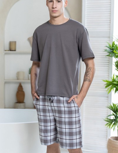 Мужской комплект с шортами Mia-Amore Mr&Mrs SMITH 5108 серо-голубой, Цвет: серо-голубой, Размеры: L, изображение 3