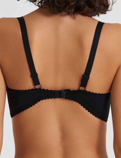 Кружевной мягкий бюстгальтер Simona M 484 черный, Цвет: черный, Размеры: 85E, изображение 2