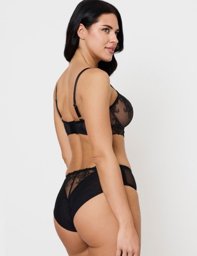 Трусы высокие бразилиана Subtille DIVA BLACK brazilian panties, Цвет: черный, Размеры: XL, изображение 4