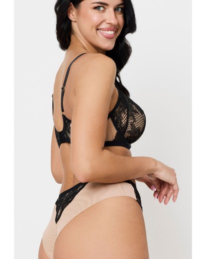 Трусики бразилиана Subtille BELINDA BLACK mini, Цвет: черный+бежевый, Размеры: S, изображение 4 Трусики бразилиана Subtille BELINDA BLACK mini, Цвет: черный+бежевый, Размеры: S, изображение 4