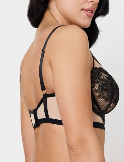 Мягкий бюстгальтер балконет Subtille BELINDA BLACK balconette soft, Цвет: черный+бежевый, Размеры: 75G, изображение 2 Мягкий бюстгальтер балконет Subtille BELINDA BLACK balconette soft, Цвет: черный+бежевый, Размеры: 75G, изображение 2