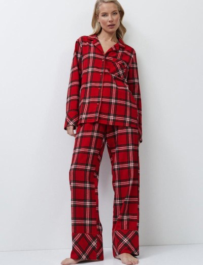 Женская пижама из фланели Aruelle BELL, Цвет: красный, Размеры: S, изображение 2