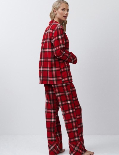 Женская пижама из фланели Aruelle BELL, Цвет: красный, Размеры: S, изображение 3