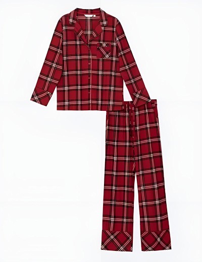 Женская пижама из фланели Aruelle BELL, Цвет: красный, Размеры: S, изображение 6
