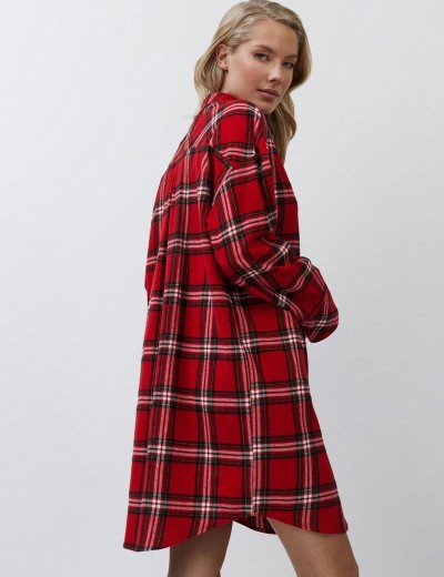 Ночная рубашка из фланели Aruelle BELL, Цвет: красный, Размеры: S, изображение 2