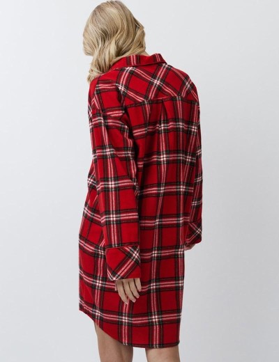 Ночная рубашка из фланели Aruelle BELL, Цвет: красный, Размеры: S, изображение 3
