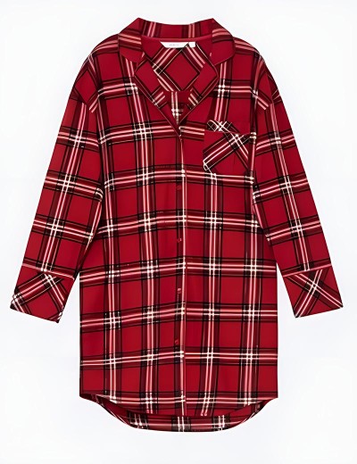 Ночная рубашка из фланели Aruelle BELL, Цвет: красный, Размеры: S, изображение 5