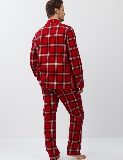 Пижама мужская из фланели Aruelle BENNY, Цвет: красный, Размеры: M, изображение 3