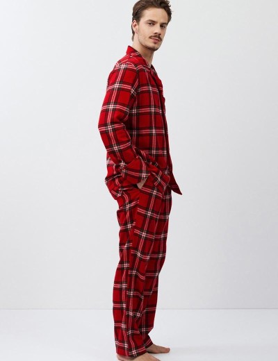 Пижама мужская из фланели Aruelle BENNY, Цвет: красный, Размеры: M, изображение 4