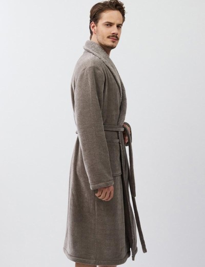 Тёплый мужской халат Aruelle ELLIOT, Цвет: серый, Размеры: M, изображение 4
