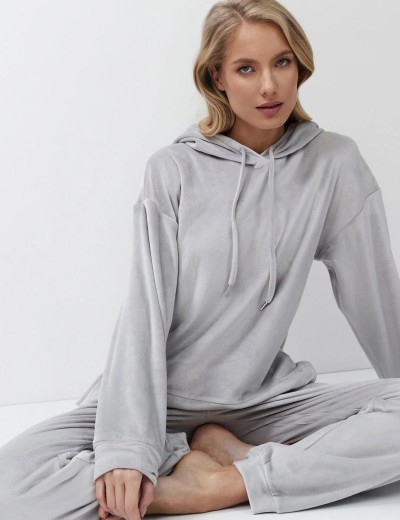 Тёплый домашний комплект Aruelle GENEVA SET, Цвет: светло-серый, Размеры: S, изображение 4