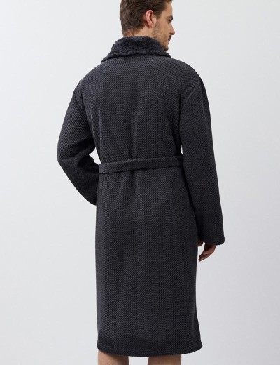 Тёплый мужской халат Aruelle GREGOR, Цвет: графит, Размеры: M, изображение 3