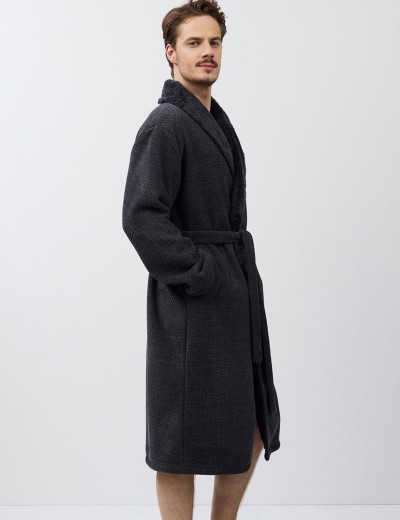 Тёплый мужской халат Aruelle GREGOR, Цвет: графит, Размеры: M, изображение 4