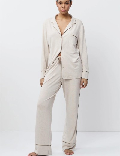 Пижама женская из вискозы Aruelle KARINE, Цвет: светло-бежевый, Размеры: M, изображение 2