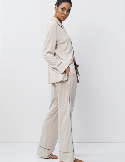 Пижама женская из вискозы Aruelle KARINE, Цвет: светло-бежевый, Размеры: M, изображение 4