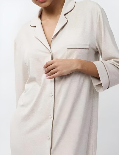 Домашняя рубашка из вискозы Aruelle KARINE, Цвет: светло-бежевый, Размеры: M, изображение 4