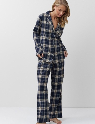 Пижама женская со штанами Aruelle LAURENCE, Цвет: тёмно-синий/бежевый, Размеры: M, изображение 2