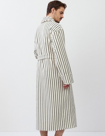 Халат мужской Aruelle LIAM, Цвет: кремовый/чёрный, Размеры: M, изображение 4