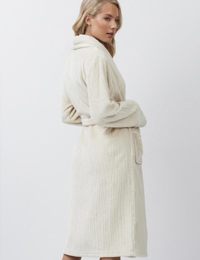 Теплый халат с поясом Aruelle LINETTE, Цвет: светло-бежевый, Размеры: XL, изображение 3