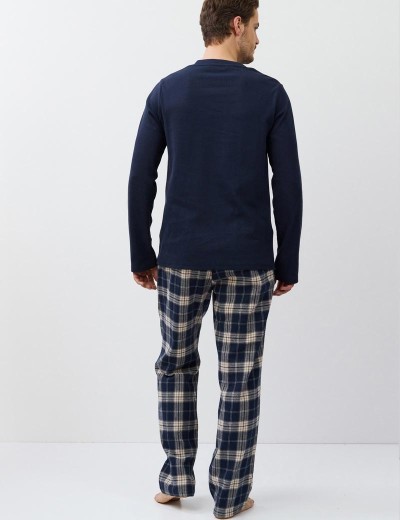 Пижама мужская Aruelle LUC, Цвет: тёмно-синий/бежевый, Размеры: M, изображение 3