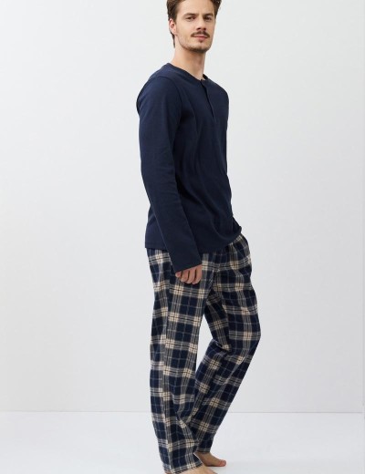 Пижама мужская Aruelle LUC, Цвет: тёмно-синий/бежевый, Размеры: M, изображение 4