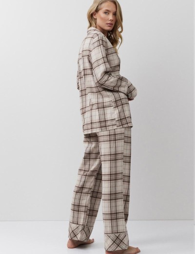 Фланелевая пижама с брюками Aruelle MAELLE, Цвет: бежевый, Размеры: S, изображение 3
