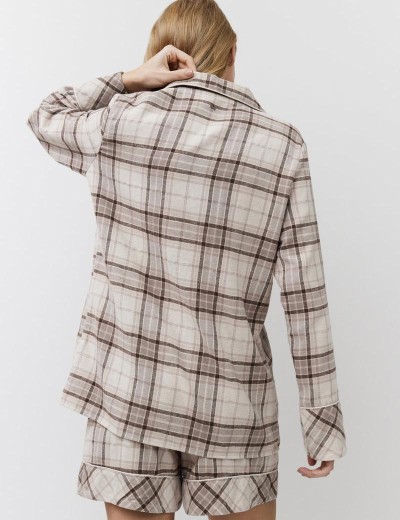 Фланелевая пижама с шортами Aruelle MAELLE, Цвет: бежевый, Размеры: S, изображение 2