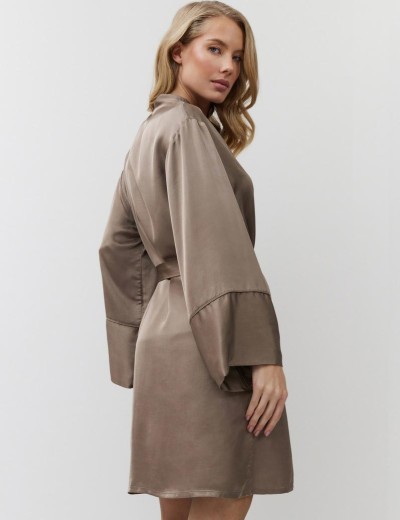 Короткий халат с запахом Aruelle MILA, Цвет: капучино, Размеры: S, изображение 2